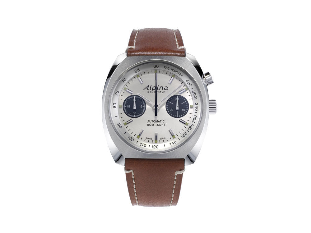 Alpina Startimer Pilot Heritage Chrono Automatic Watch, 42mm, White, AL-727SS4H6