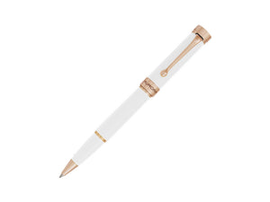 Aurora EDO Rollerball pen, Resin, Rose Gold PVD, White, 071-W