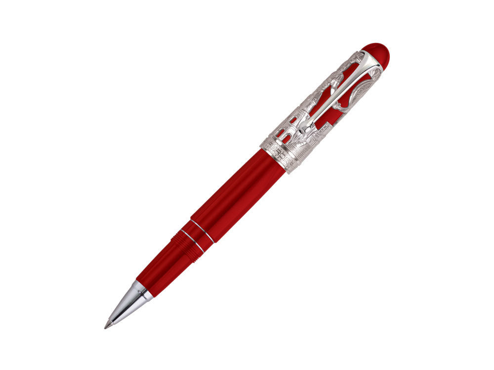 Aurora Special edition Roma Rollerball 88 pen, Resin, .925 silver trim, Red