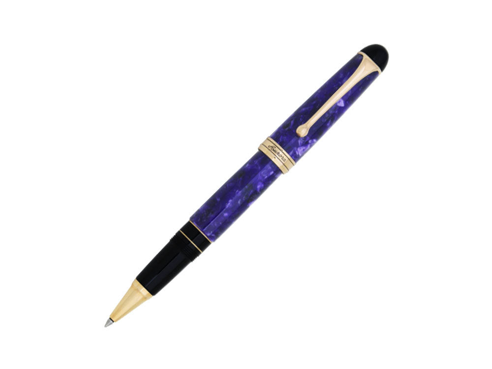 Aurora 88 Nebulosa Rollerball Pen, Auroloide, Purple, Rose Gold Trim, 878-VI