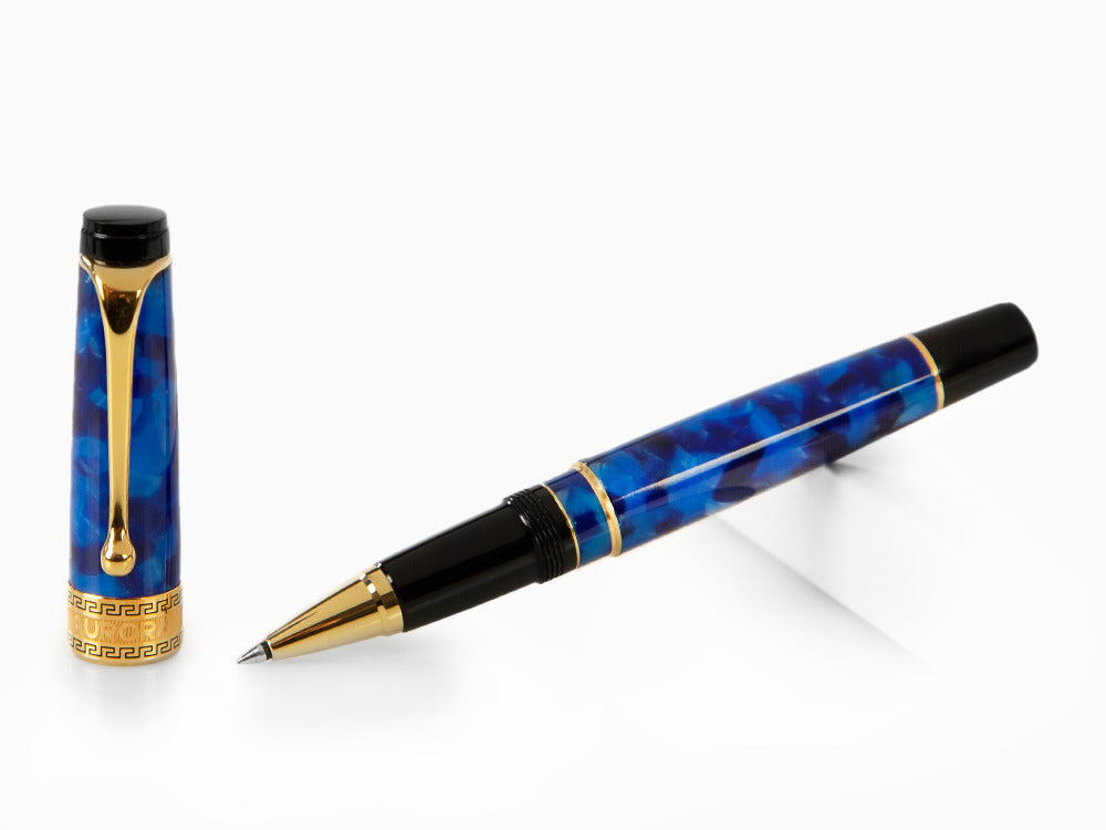 Aurora Optima Rollerball pen, Auroloide, Blue, Gold plated 975BA