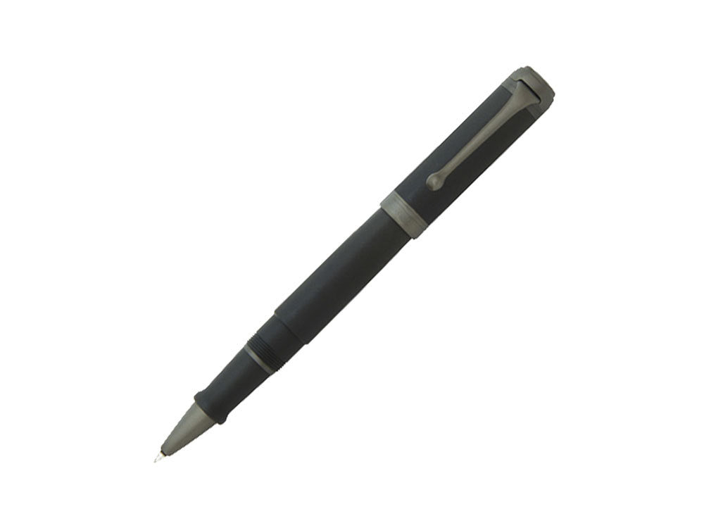 Aurora Talentum Full Metal Black Rollerball pen, Resin, Black, Ruthenium, D70-RN
