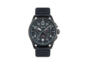 AVI-8 Spitfire Lock Chronograph Slate Black Quartz Watch, 42 mm, AV-4089-03