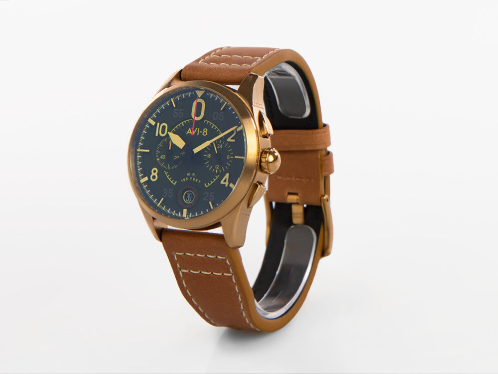 AVI-8 Spitfire Lock Chronograph Bronze Green Quartz Watch, 42 mm, AV-4089-02