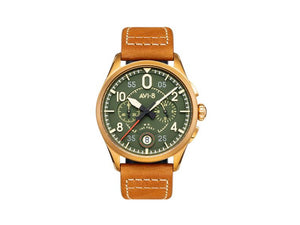 AVI-8 Spitfire Lock Chronograph Bronze Green Quartz Watch, 42 mm, AV-4089-02