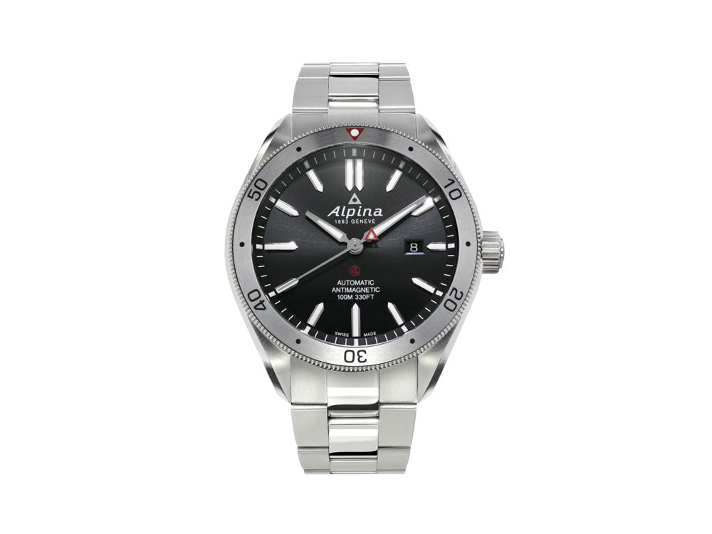 Alpina Alpiner 4 Automatic Watch, AL-525, Black, 44mm, Steel bracelet, Day