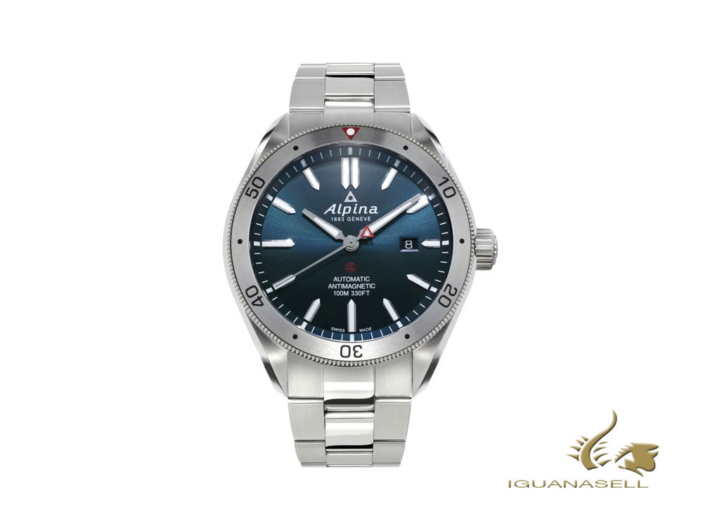 Alpina Alpiner 4 Automatic Watch, AL-525, Blue, 44mm, Steel bracelet, Day