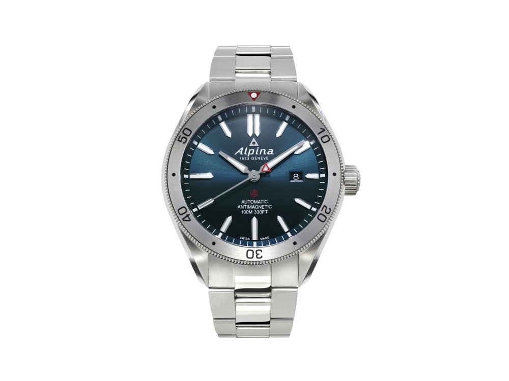 Alpina Alpiner 4 Automatic Watch, AL-525, Blue, 44mm, Steel bracelet, Day