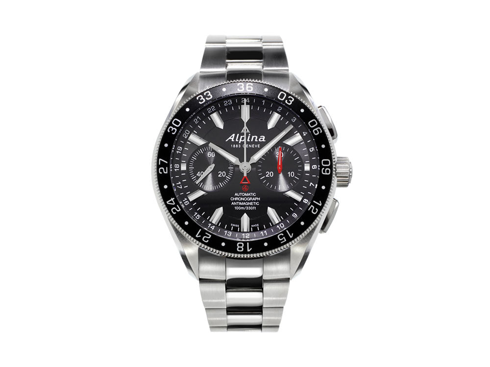 Alpina Alpiner Chronograph 4 Automatic Watch, Black, Bracelet, AL-860B5AQ6B