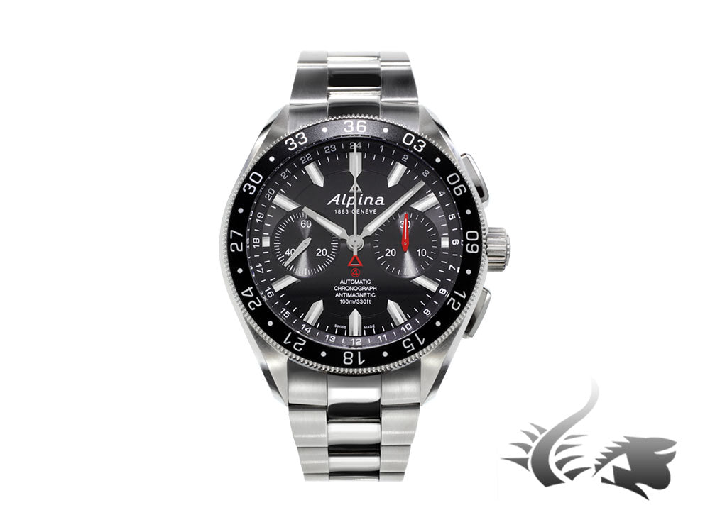 Alpina Alpiner Chronograph 4 Automatic Watch, Black, Bracelet, AL-860B5AQ6B