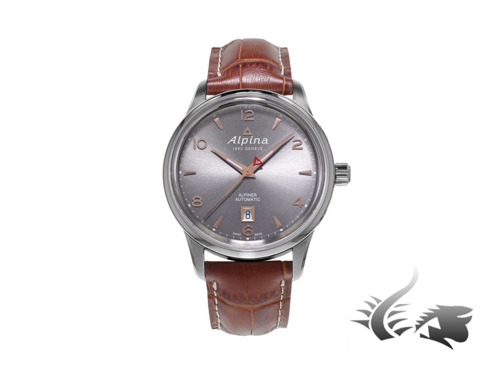 Alpina Alpiner Automatic Watch, AL-525, Grey, 41,5mm, Leather strap, AL-525VG4E6