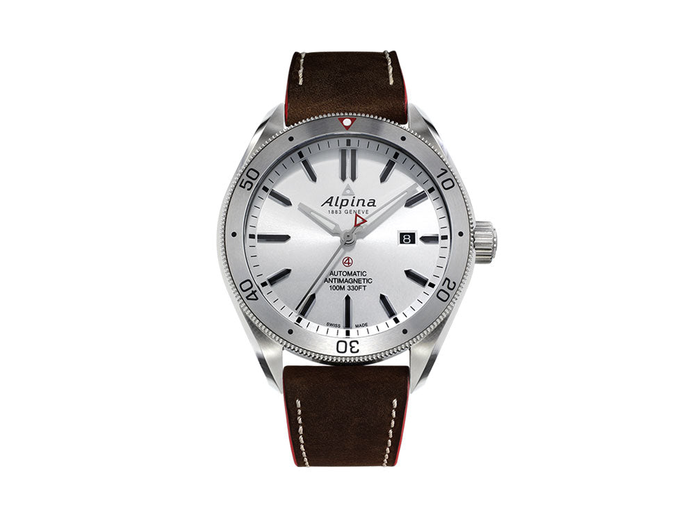 Alpina Alpiner Automatic Watch, AL-525, Silver, 44mm, Leather, AL-525SS5AQ6