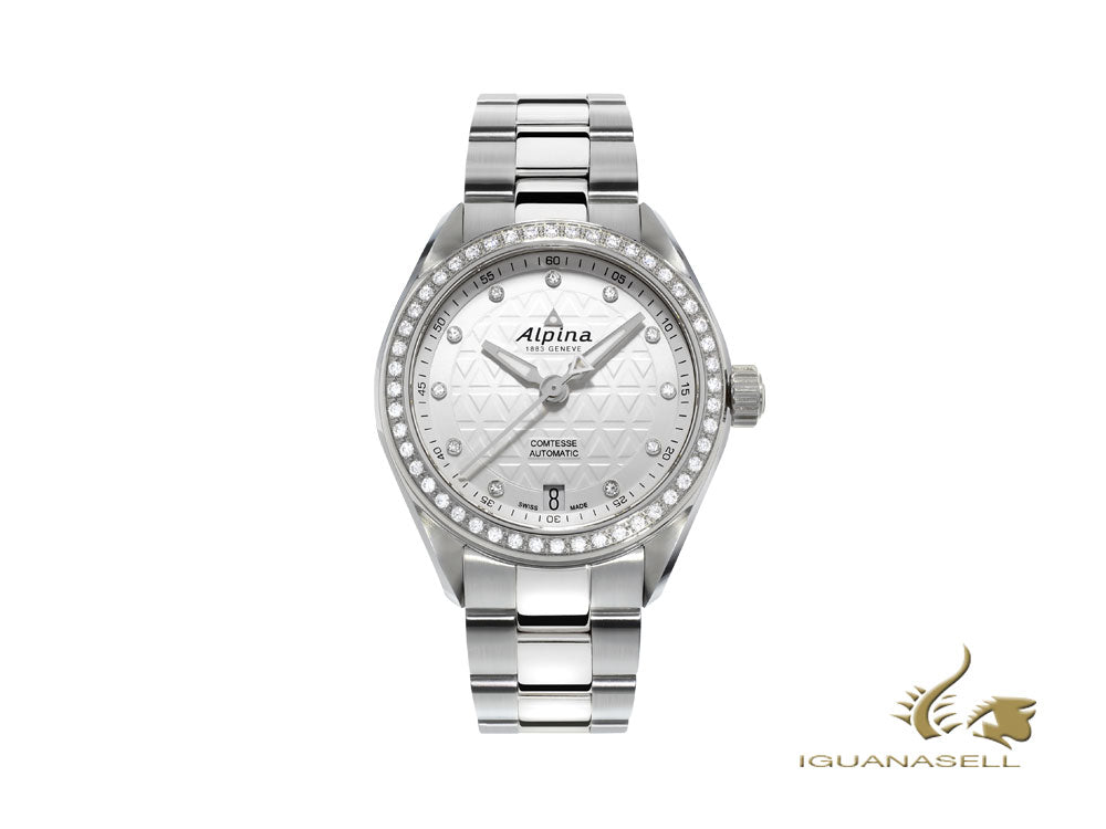 Alpina Comtesse Ladies Automatic Watch, Diamonds, 34mm, Day, AL-525STD2CD6B