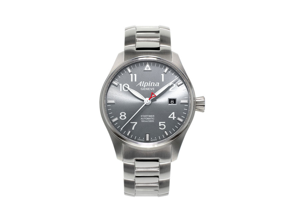 Alpina Startimer Pilot Automatic Watch, Grey, Day, Steel bracelet, L. Edition