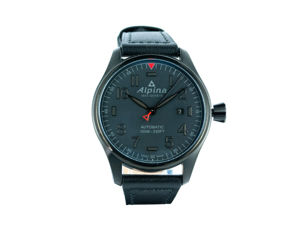 Alpina Startimer Pilot Shadow Line Automatic Watch, AL-525, PVD, 44mm, Blue, Day