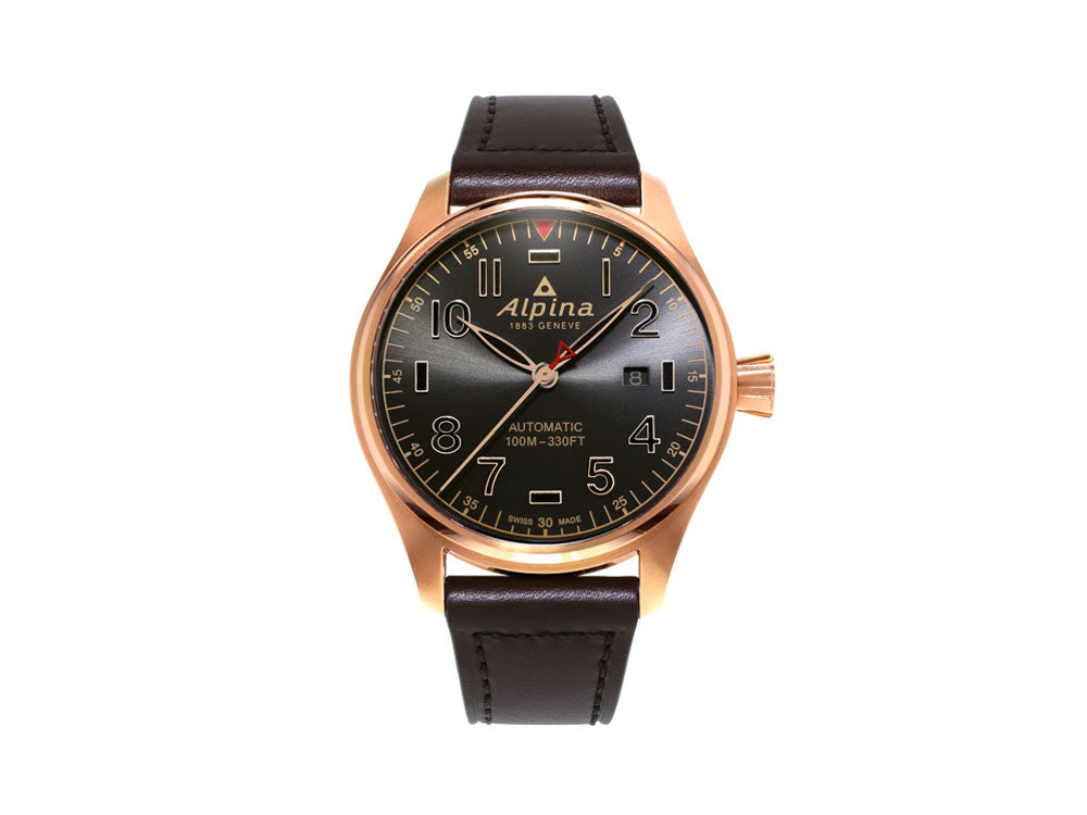 Alpina Startimer Pilot Shadow Line Automatic Watch, PVD Rose Gold, Black, Day