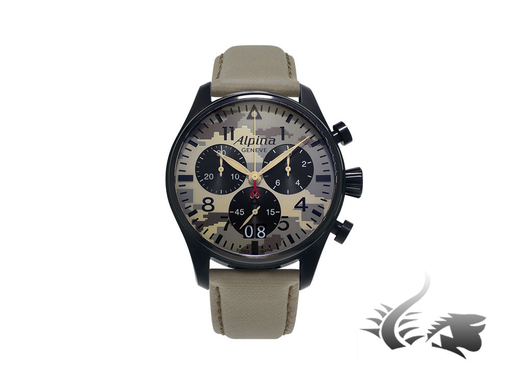 Alpina Startimer Pilot Big Date Chronograph Desert  Camouflage Quartz watch