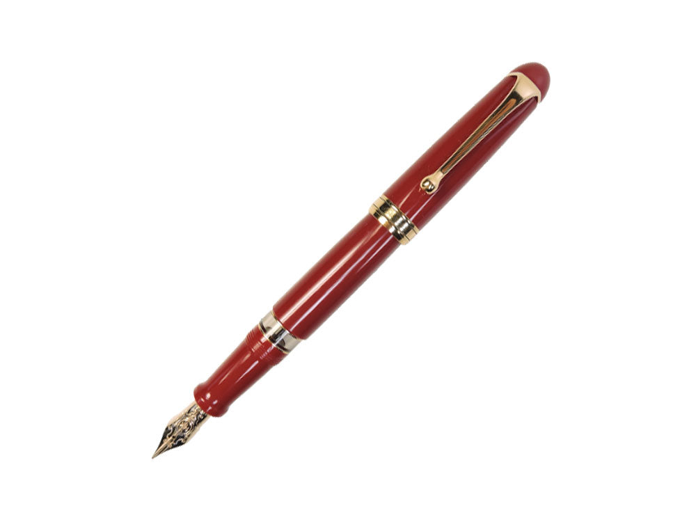 Aurora 88 Anniversary Fountain Pen, Red Resin, Gold Trim, Lim. Edition