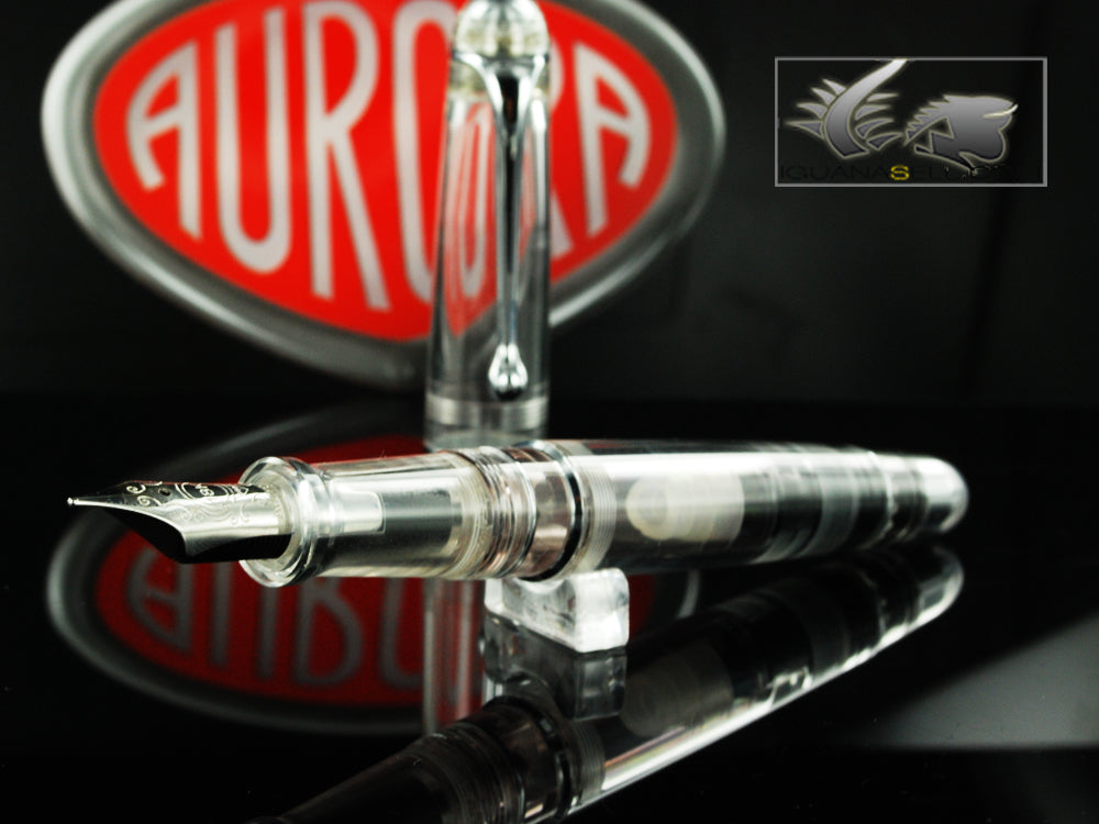 Aurora 88 Demonstrator Fountain Pen - Chrome Trims