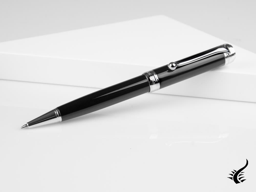 Aurora EDO Ballpoint Pen, Resin, Chrome Trim, Black, O31-N