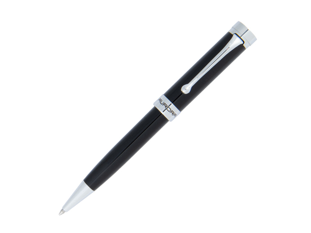 Aurora EDO Ballpoint Pen, Resin, Chrome Trim, Black, O31-N