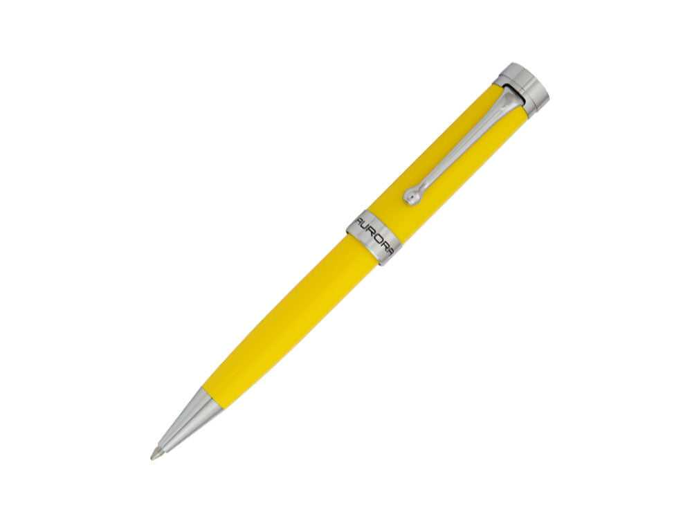 Aurora EDO Ballpoint Pen, Resin, Chrome Trim, Yellow, O31-Y