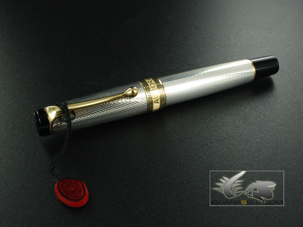 Aurora Fountain Pen Optima -Solid Silver 925 & Gold Nib