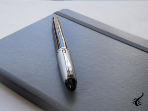 Aurora Ipsilon Rollerball pen, Resin, Chrome trim, Black, B71C