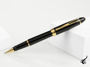 Aurora Ipsilon Rollerball pen, Resin, Gold trim, Black, B72-N