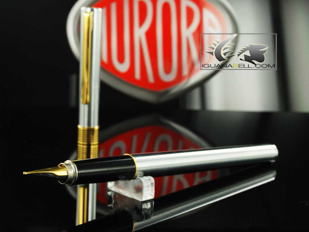 Aurora Marco Polo Fountain Pen Gold Plated Trims - New