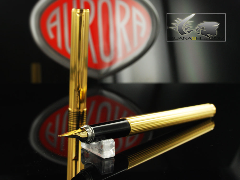 Aurora Marco Polo Gold Plated Fountain Pen - New