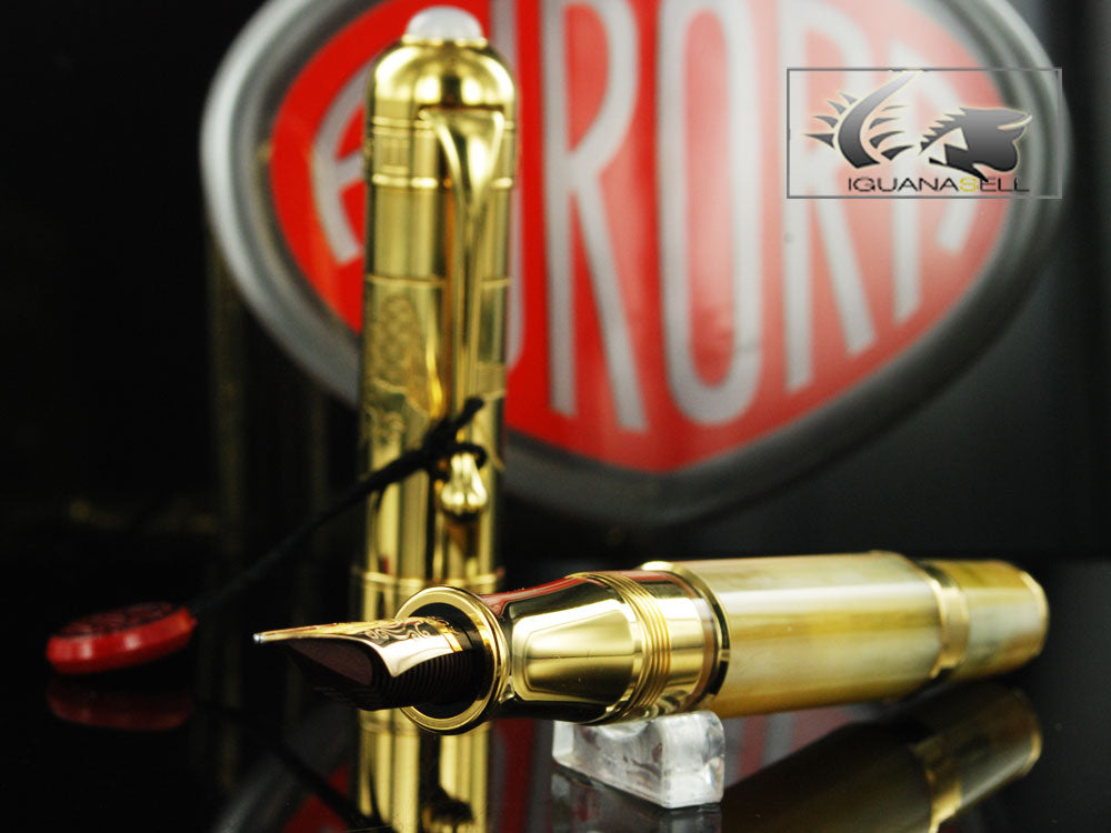 Aurora Papa Fountain Pen - Gold Plated Cap - Limited Edition
