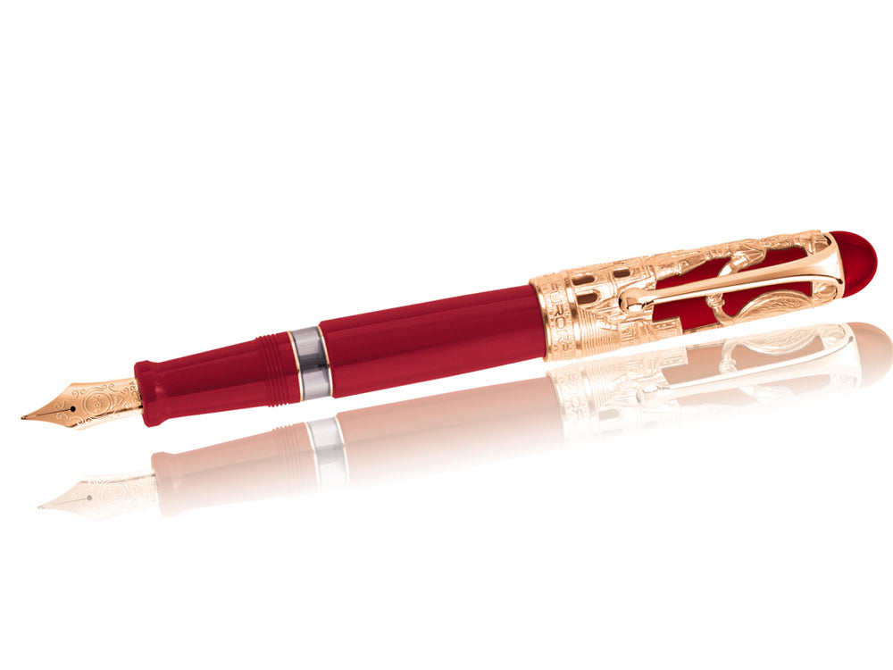 Aurora Roma Fountain Pen, Vermeil (gold plated .925 silver), 800VR