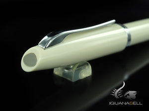 Aurora Style Ballpoint Pen  - White Resin and Chromed Trims - E32CW