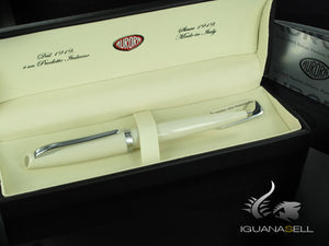 Aurora Style Ballpoint Pen  - White Resin and Chromed Trims - E32CW