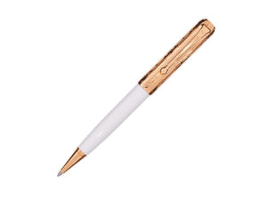 Aurora Talentum Dedalo Ballpoint pen, Resin, White, Rose Gold PVD, D31-PDW