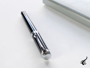 Aurora Talentum Finesse Fountain Pen -Black Resin & Chrome Trims- D13N