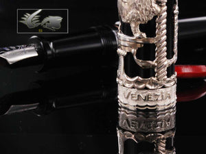Aurora Venezia Fountain Pen, Vermeil trim, Black, Special edition, 800AV