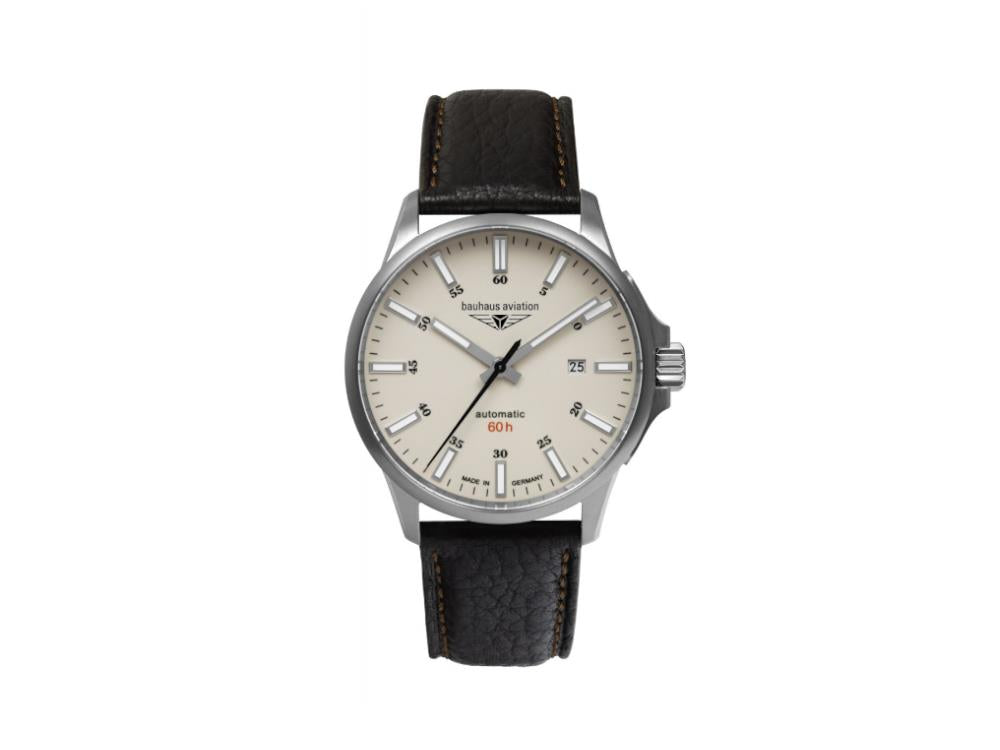 Bauhaus Aviation Automatic Watch, Titanium, Green, 42 mm, Miyota 8315, 2864-5