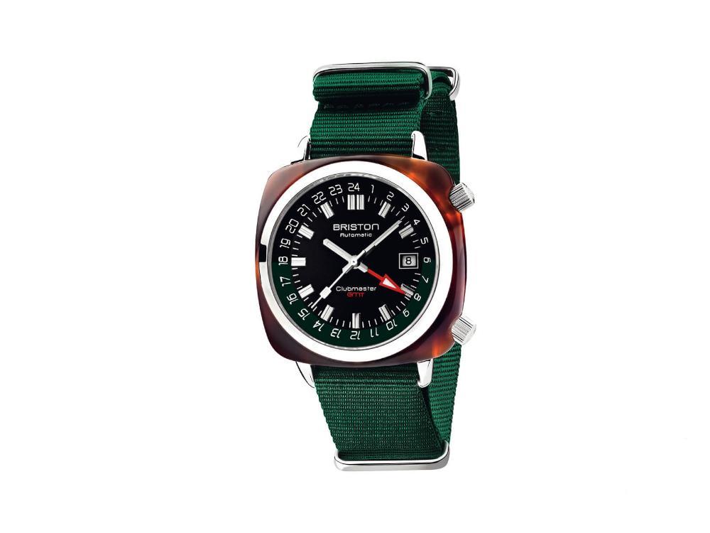 Briston Clubmaster GMT Traveler Automatic Watch, Green, 42 mm, 19842.SA.T.10.NBG