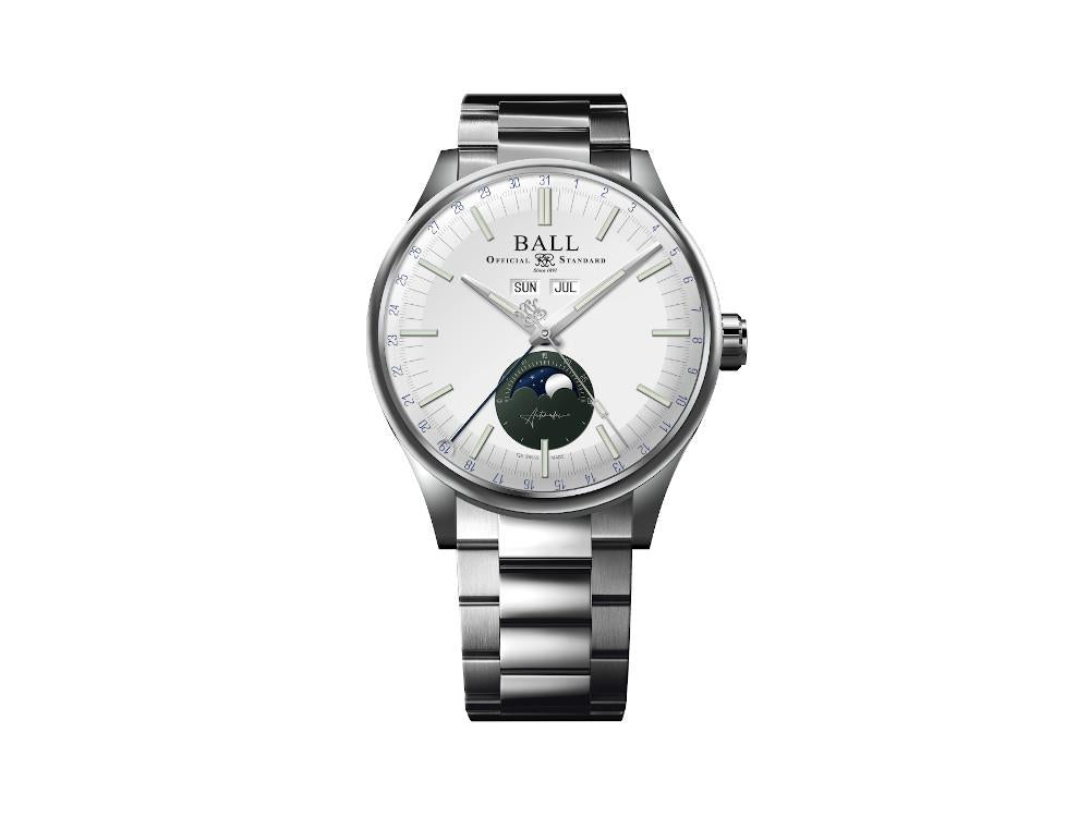 Ball Engineer II Moon Calendar Automatic Watch, White, 40mm, NM3016C-S1J-WHGR
