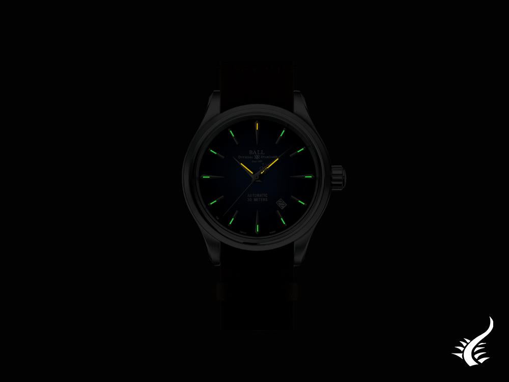 Ball Trainmaster Legend Automatic Watch, 40 mm, Blue, Leather, NM9080D-L1J-BE