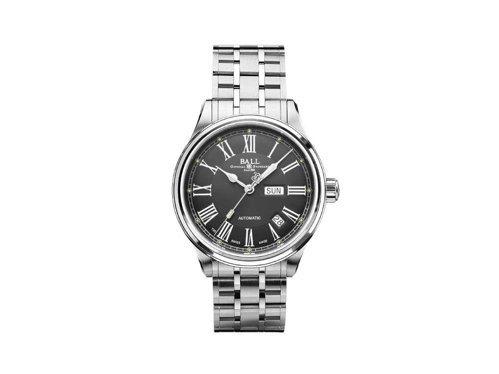 Ball Trainmaster Roman Watch, Ball RR1102, Grey, Steel bracelet
