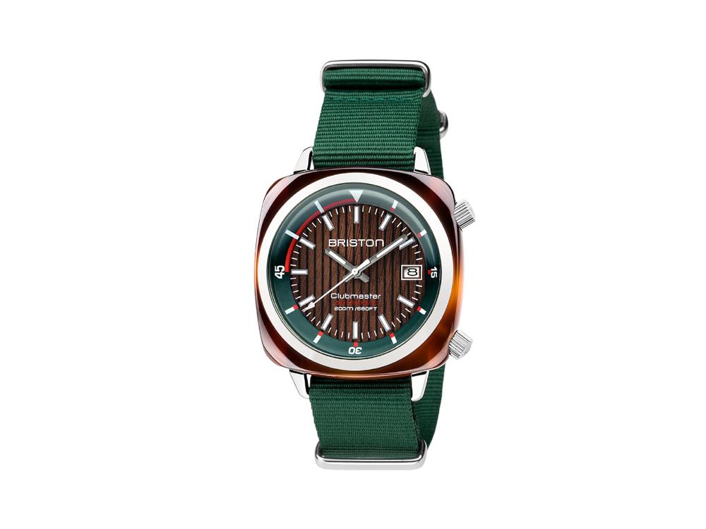 Briston Clubmaster Diver Automatic Watch, Brown, 42 mm, 18642.SA.TD.10W.NBG