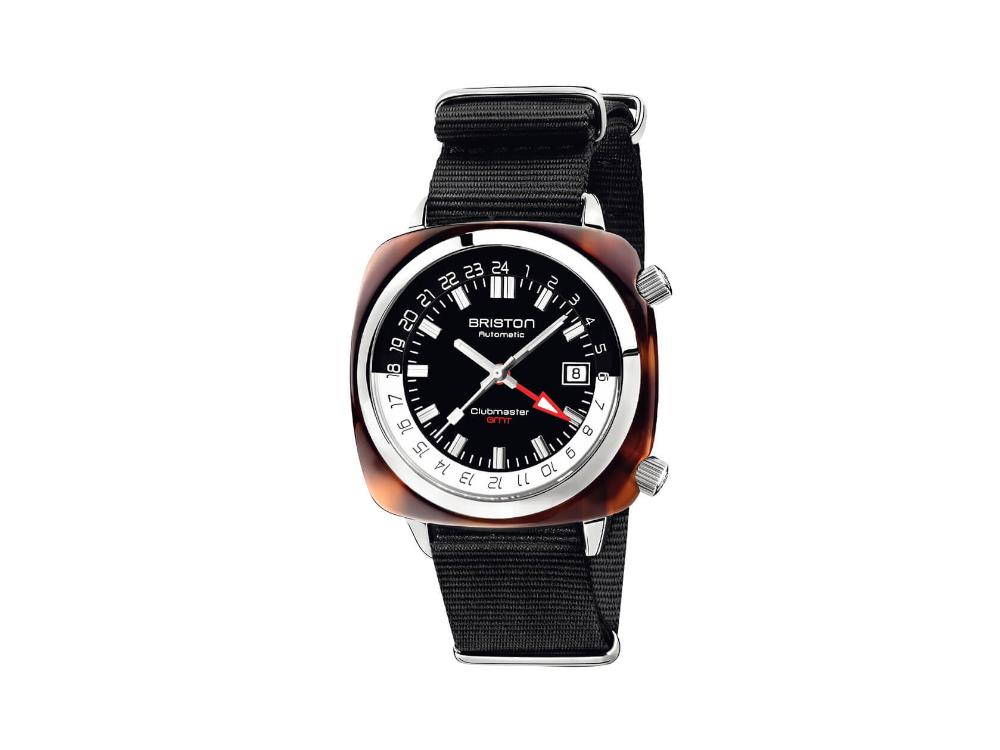 Briston Clubmaster GMT Traveler Automatic Watch, Black, 42 mm, 19842.SA.T.1.NB