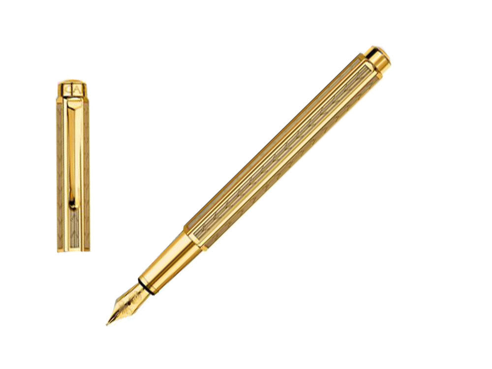 Caran d´Ache Ecridor Chevron Fountain Pen, PVD Gold, Gold, 958.208
