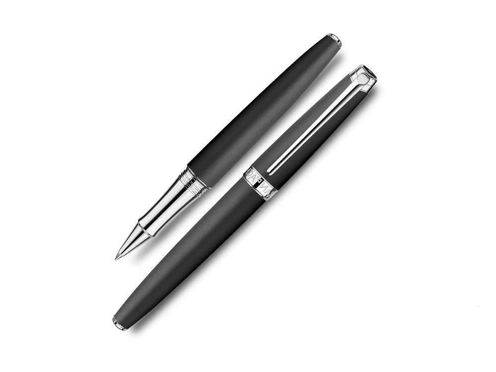 Caran d´Ache Léman Black Matt Rollerball pen, Matt Lacque, Rhodium, C4779.496