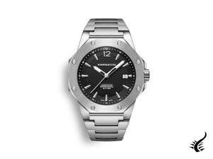 Cornavin Downtown 3-H Quartz Watch, 41 mm, Black, Steel bracelet, CO2021-2031