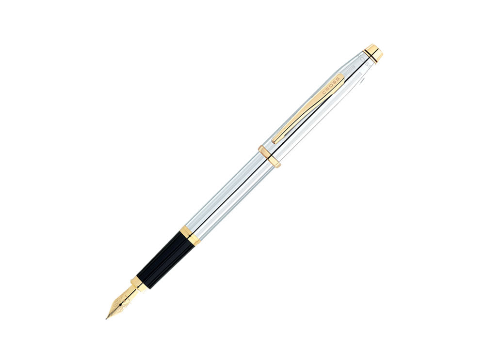Cross Century II Medalist Fountain Pen, Brushed chrome, 23K Gold plated