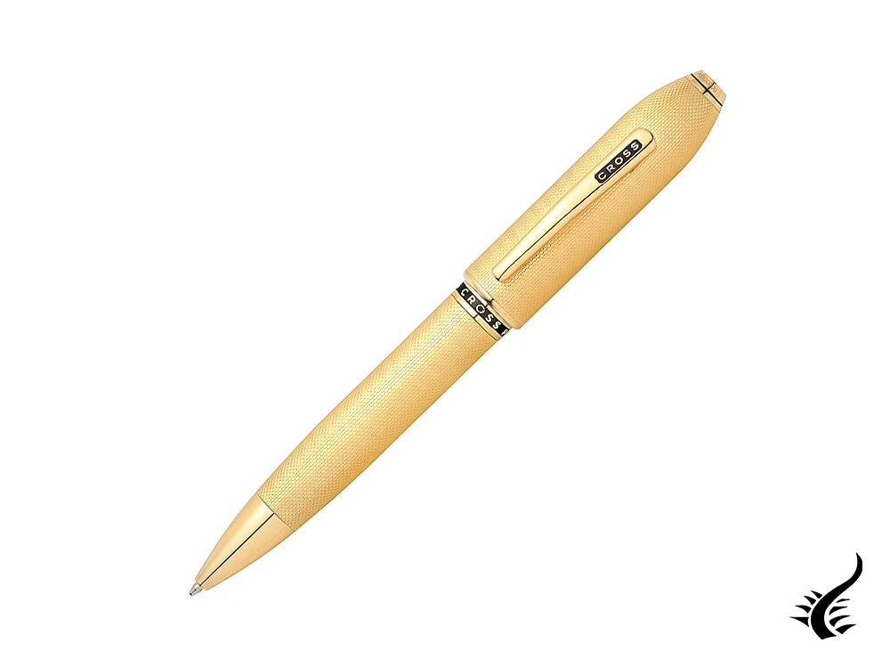 Cross Peerless 125 Ballpoint Pen, 23K Gold Plated, Guilloche, AT0702-4